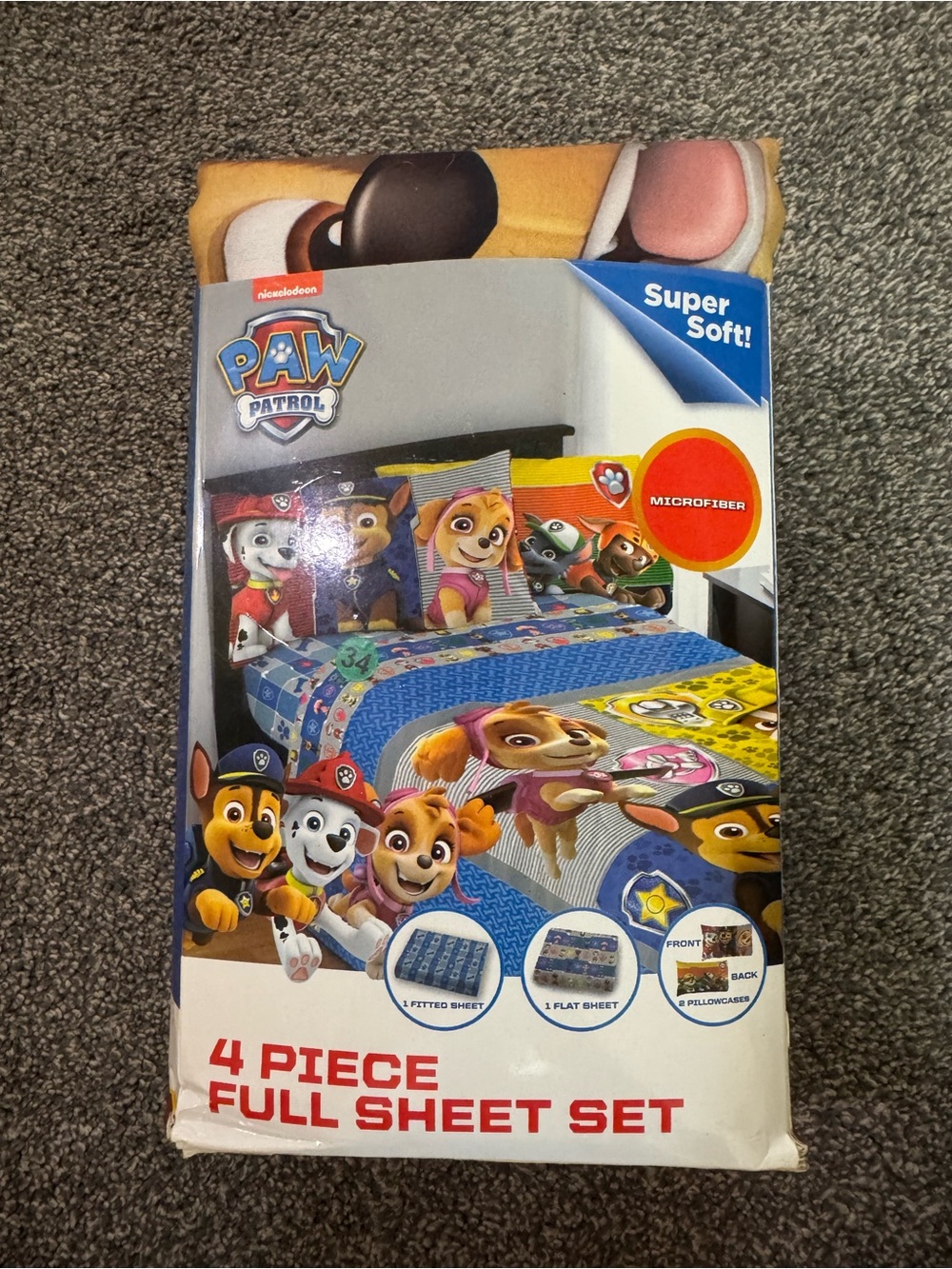 New!! Nickelodeon Paw Patrol 4 piece full sheet set